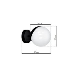 Sieninis šviestuvas SFERA BLACK 1xE14