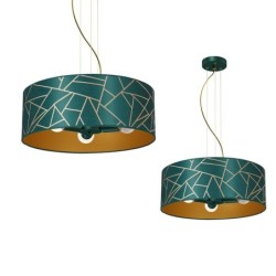 Pakabinamas šviestuvas ZIGGY WHITE Gold/Bottle green  3xE27