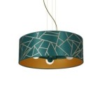 Pakabinamas šviestuvas ZIGGY WHITE Gold/Bottle green  3xE27