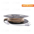 20 metrų hermetiška LED juosta 10W/m 3000K (šilta balta) 220V COB 432LED/m - LEDOK.lt