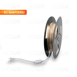 20 metrų hermetiška LED juosta 10W/m 3000K (šilta balta) 220V COB 432LED/m - LEDOK.lt