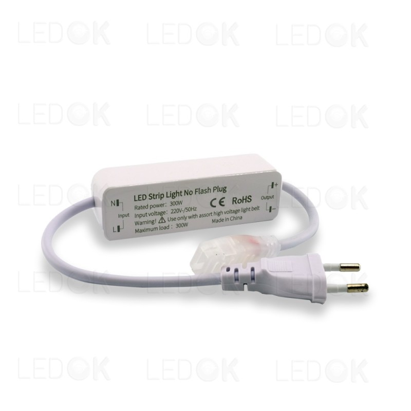 Hermetiškos 220V LED juostos maitinimo priedas "be mirgėjimo" maks. 300W - LEDOK.lt
