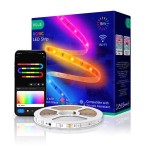Skaitmeninės LED juostos komplektas su Wi-Fi valdikliu ir maitinimo šaltiniu, RGB IC, 5m, 24W, TUYA / Smart Life, NOUS - LEDOK.l