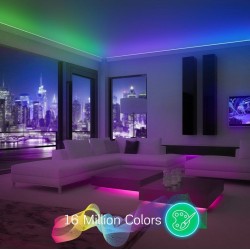 LED juostos komplektas su Bluetooth valdikliu ir maitinimo šaltiniu, RGB, 5m, 24W, TUYA / Smart Life, NOUS - LEDOK.lt
