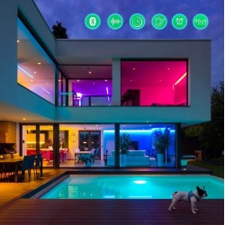 LED juostos komplektas su Bluetooth valdikliu ir maitinimo šaltiniu, RGB, 5m, 24W, TUYA / Smart Life, NOUS - LEDOK.lt