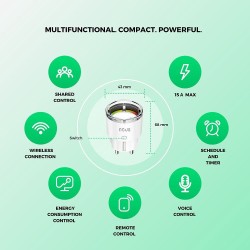 Išmanioji Wi-Fi rozetė A1, 3450W 16A, su energijos matavimu, TUYA / Smart Life, NOUS - LEDOK.lt