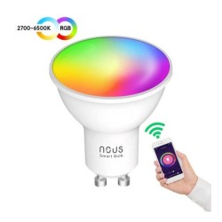 Lemputė LED GU10, 230V, 4,5W, 350lm, 2700K - 6500K, RGB, išmanioji Wi-Fi, valdoma programėle, TUYA / Smart Life, P8, NOUS - LEDO