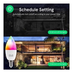 Lemputė LED E14, 230V, 4,5W, 380lm, 2700K - 6500K, RGB, išmanioji Wi-Fi, valdoma programėle, TUYA / Smart Life, P4, NOUS - LEDOK
