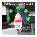Lemputė LED E14, 230V, 4,5W, 380lm, 2700K - 6500K, RGB, išmanioji Wi-Fi, valdoma programėle, TUYA / Smart Life, P4, NOUS - LEDOK