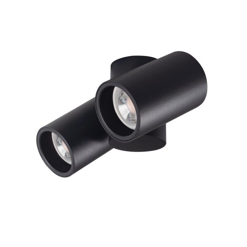 Lubinis šviestuvas BLURRO 2xGU10 CO-B 2xGU10 230V PAR16 IP20 I (Paviršinio montavimo) Aliuminio lydinys Juoda