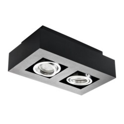 Lubinis šviestuvas STOBI DLP 250-B 2xGU10 230V PAR16 IP20 Paviršinis Aliuminio lydinys Juoda