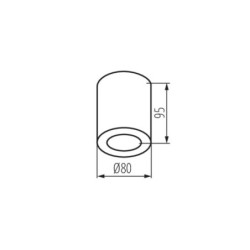 Lubinis šviestuvas SANI IP44 DSO-W GU10 230V (Paviršinio montavimo) Plastikas Aliuminio lydinys Balta