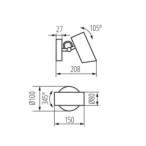 Sieninis šviestuvas AGZAR EL-10 W E14 230V IP20 Plienas Balta