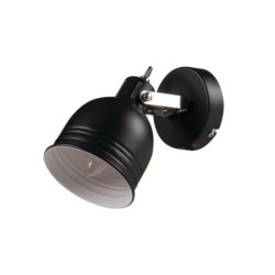 Sieninis šviestuvas DERATO EL-1O B-SR E14 230V IP20 Aliuminio lydinys Juoda Sidabro