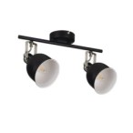 Lubinis šviestuvas DERATO EL-2I B-SR 2xE14 230V IP20 Ant sienos, lubinis Aliuminio lydinys Juoda Sidabro