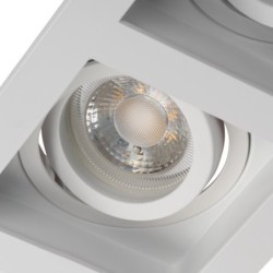 Įmontuojamas lempučių laikiklis GU10 ARET 2xDTL W/W 2x20° IP20 Aliuminio lydinys Balta