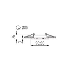 Įmontuojamas šviestuvas SEIDY CT-DTL50-B/M 30° IP20 Aliuminio lydinys Juoda matinė