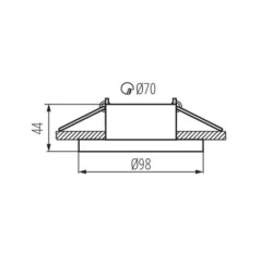 Įmontuojamas lempučių laikiklis GU10 ELNIS L B/G IP20 Aliuminio lydinys Juoda, aukso