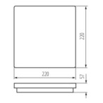 Lubinis šviestuvas BENO 12-1 CCT-L-SEG LED SMD 12x1 230V 3000/3500/4000K 80Ra IP65 (Šilta, neutrali balta) Polikarbonatas Grafit
