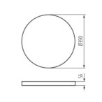 Lubinis šviestuvas S PLAFON CCTDIM B LED SMD 230V 3000/6500K 80Ra IP20 (Šilta, neutrali, šalta balta) Plastikas Juoda