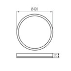Lubinis šviestuvas AZPO LED 22W NW O-B SMD 230V 4000K 80Ra IP54 (Neutrali balta) Plastikas Juoda