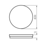 Lubinis šviestuvas BENO ECO 12W CCT O B LED SMD 230V 3000/4000/6500K 80Ra IP65 (Šilta, neutrali, šalta balta) PP Juoda