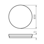 Lubinis šviestuvas BENO ECO CCT O B LED SMD 230V 3000/4000/6500K 80Ra IP65 (Šilta, neutrali, šalta balta) PP Juoda