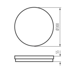 Lubinis šviestuvas BENO ECO 30W CCT O B LED SMD 230V 3000/4000/6500K 80Ra IP65 (Šilta, neutrali, šalta balta) PP Juoda