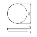 Lubinis šviestuvas BENO ECO 30W CCT O B LED SMD 230V 3000/4000/6500K 80Ra IP65 (Šilta, neutrali, šalta balta) PP Juoda