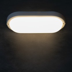 Lubinis šviestuvas TOLU C LED 12W NW W SMD 230V 4000K 80Ra IP54 (Neutrali balta) Plastikas Balta