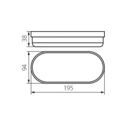 Lubinis šviestuvas TOLU C LED 12W NW W SMD 230V 4000K 80Ra IP54 (Neutrali balta) Plastikas Balta