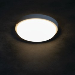 Lubinis šviestuvas TOLU O LED 9W NW W SMD 230V 4000K 80Ra IP54 (Neutrali balta) Plastikas Balta
