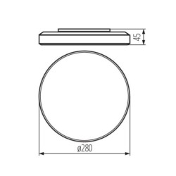 Lubinis šviestuvas DUNO PRO 24W NW O LED SMD 230V 4000K 80Ra IP54 (Neutrali balta) Plastikas Balta