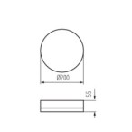 Lubinis šviestuvas IPER LED NW O SMD 230V 4000K 80Ra IP65 (Neutrali balta) Plastikas Balta