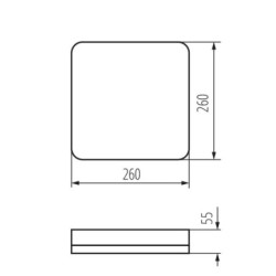 Lubinis šviestuvas IPER LED 26W NW L SMD 230V 4000K 80Ra IP65 (Neutrali balta) Plastikas Balta