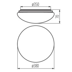 Lubinis šviestuvas CORSO LED V2 24-NW SMD 24W 230V 4000K 80Ra (Neutrali balta) IP44 I Plastikas Balta