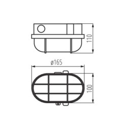 Lubinis šviestuvas MILO 7040T/P-B 25W E27 230V IP54 II Plastikas Stiklas Juoda