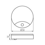 Lubinis šviestuvas SANSO LED 15W NW SE SMD 230V 4000K 1250lm IP44 PC Balta