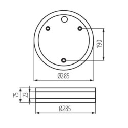 Lubinis šviestuvas JURBA DL-2180 CFL 2x1 E27 230V IP44 PC Plienas Nikelio Satino