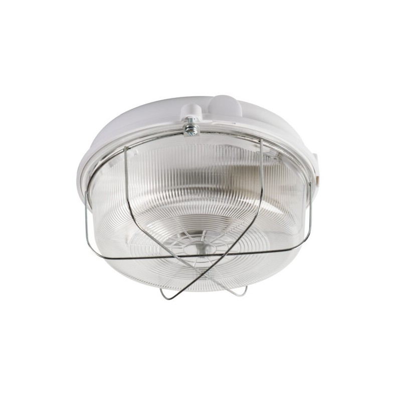 Lubinis šviestuvas INES 7061N GLS-CFL E27 230V IP54 Stiklas Plastikas Balta