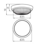 Lubinis šviestuvas SANGA DL-100 GLS-CFL E27 230V IP44 Stiklas Plastikas Balta