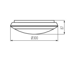 Lubinis šviestuvas DABA N LED SMD DL 16W 230V 4000K 1300lm IP66 PC Balta