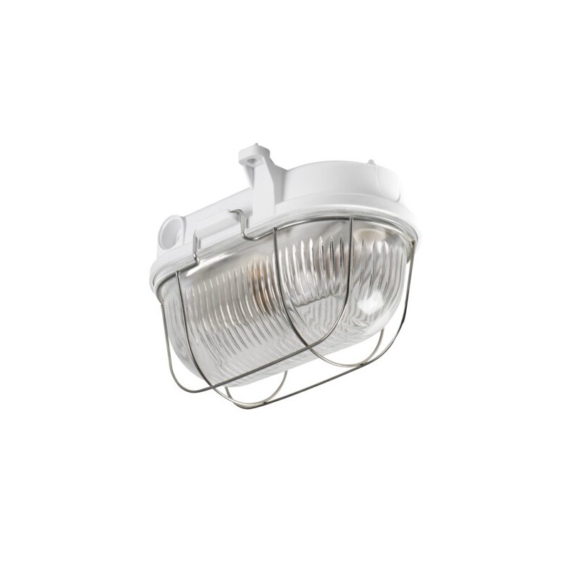 Lubinis šviestuvas HERMI 7063NB GLS-CFL E27 230V IP54 Stiklas Bakelitas Balta