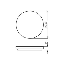 Lubinis šviestuvas VARSO LED 18W WW O SMD 230V 3000K 1620lm IP54 Plastikas Balta