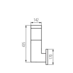 Sieninis lauko šviestuvas INVO OP EL-53-L-GR 20W E27 230V Plastikas Grafito