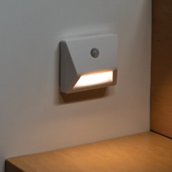 Sieninis šviestuvas IRS3xAAA LED PIR W NW 0,3W 3x1,5 DC 4000K 10lm IP54 Plastikas Balta