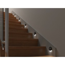 Sieninis šviestuvas ERINUS LED O B-WW 0,8W 12V DC 3000K 15lm IP20 Plastikas Juoda