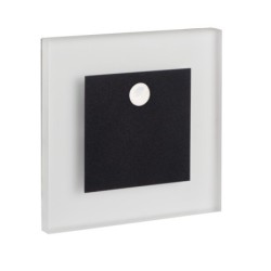 Sieninis šviestuvas APUS LED PIR B-NW 0,8W 12V DC 4000K 14lm IP20 Poliruotas nerūdijantis plienas Plastikas Juoda