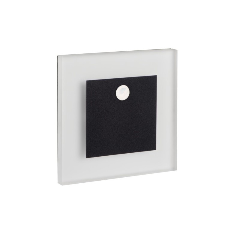 Sieninis šviestuvas APUS LED PIR B-NW 0,8W 12V DC 4000K 14lm IP20 Poliruotas nerūdijantis plienas Plastikas Juoda