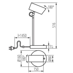 Stalinis šviestuvas AGZAR E14 W 230V Plienas Balta